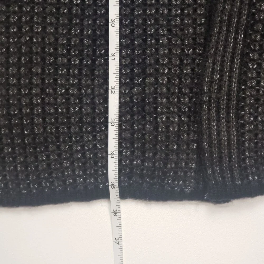 Fortune + Ivy Open Cardigan Sweater Women's Size Medium Black Grey Coatigan NWOT - Picture 4 of 16